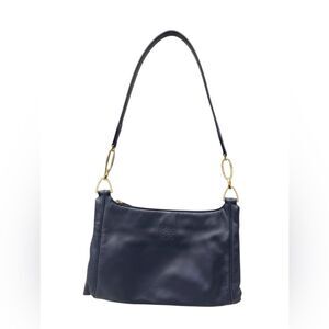 Loewe Navy Blue Supple Nappa Leather Vintage Small Baguette Shoulder Bag